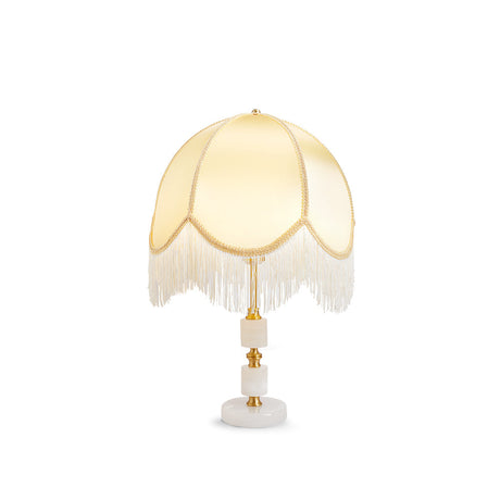 Traditional Table Lamp  Marble Base with Fringe Shade - Product detail 15