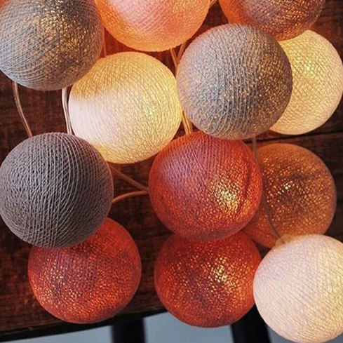 Cotton Ball String Lights Colorful LED Garland - Product detail 4