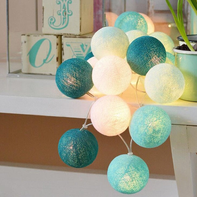 Cotton Ball String Lights Colorful LED Garland - Product detail 6