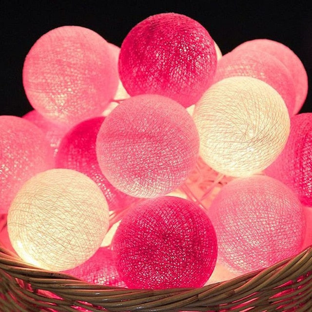 Cotton Ball String Lights Colorful LED Garland - Product detail 7