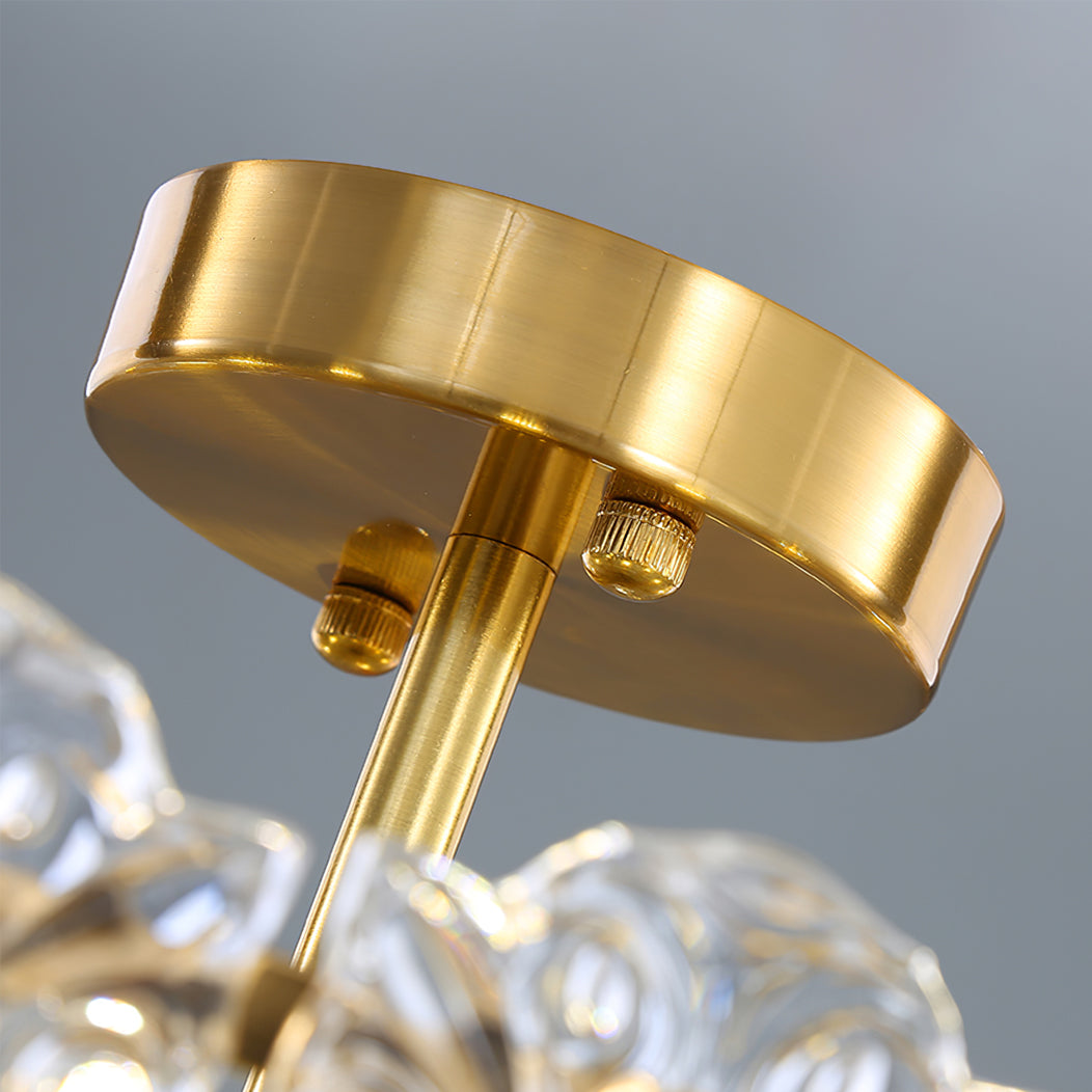 Art Deco Ceiling Light Textured Glass Crown Design - Product detail 11