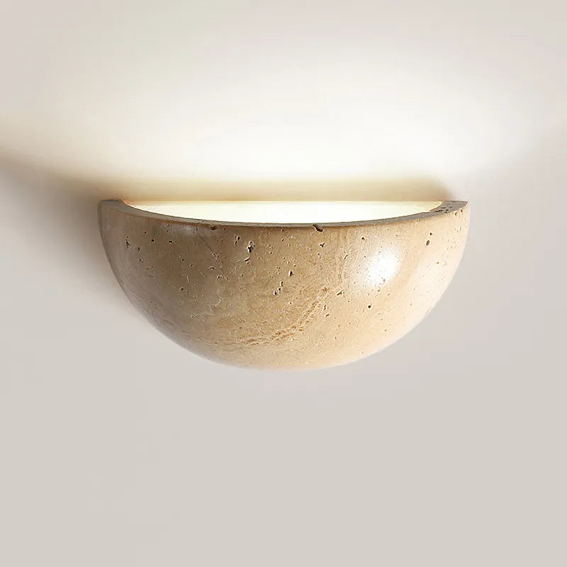 Modern Wall Light Natural Travertine Half-Moon Design - Product detail 9