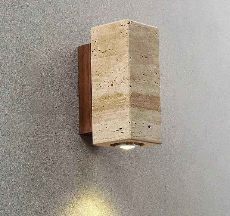 Natural Stone Wall Light Travertine LED Sconce - Product detail 9