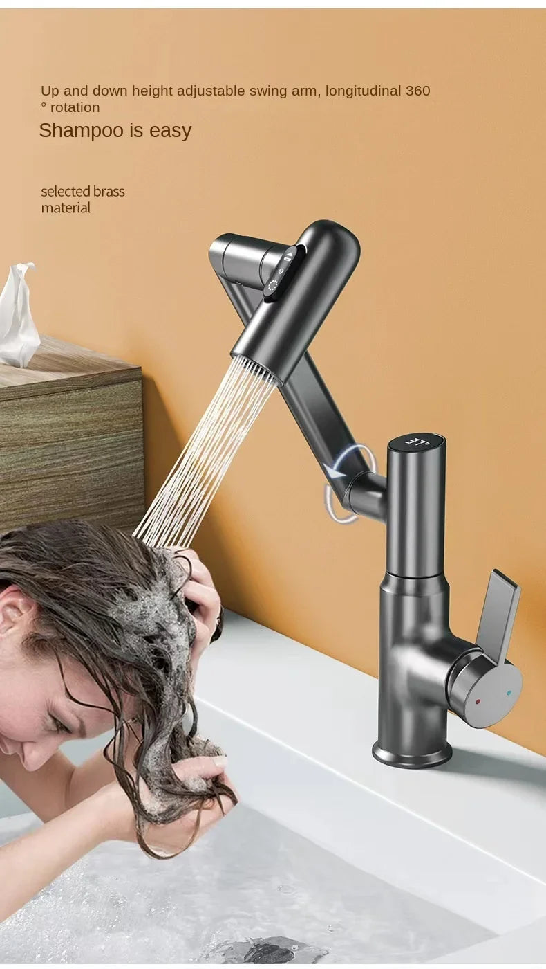 Modern Pull Out Basin Faucet Smart LED Temperature Display - Product detail 10