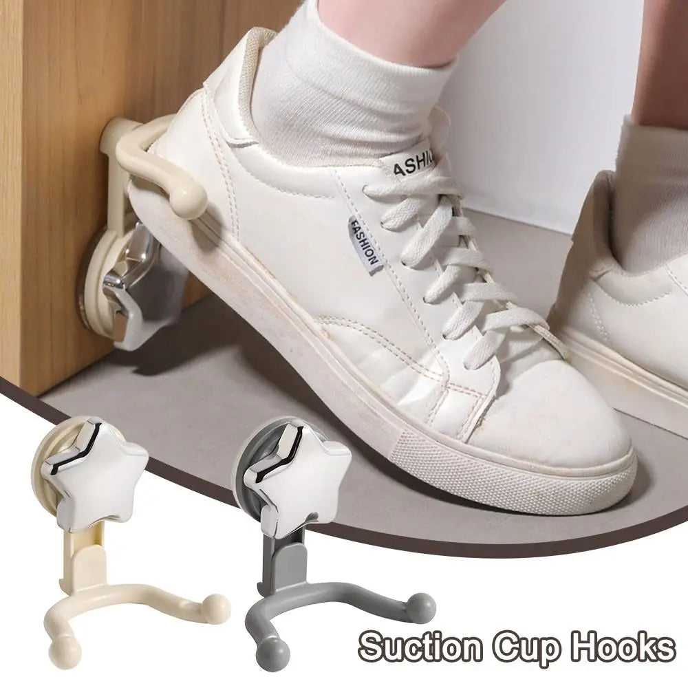 Hands-Free Shoe Helper Wall-Mounted Suction Hook Design - Product showcase