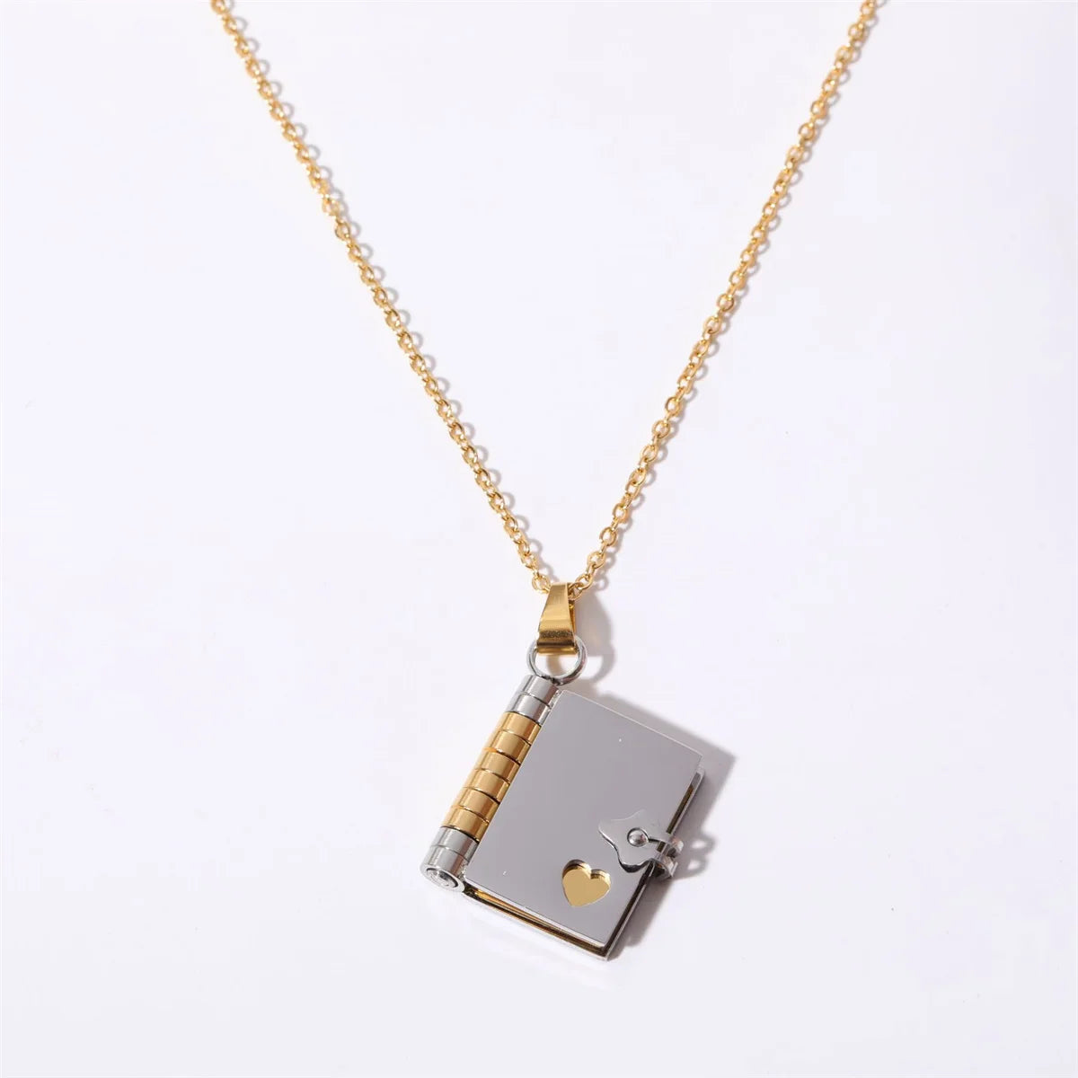 Miniature Book Necklace  Gold Heart Locket Design - Product detail 11