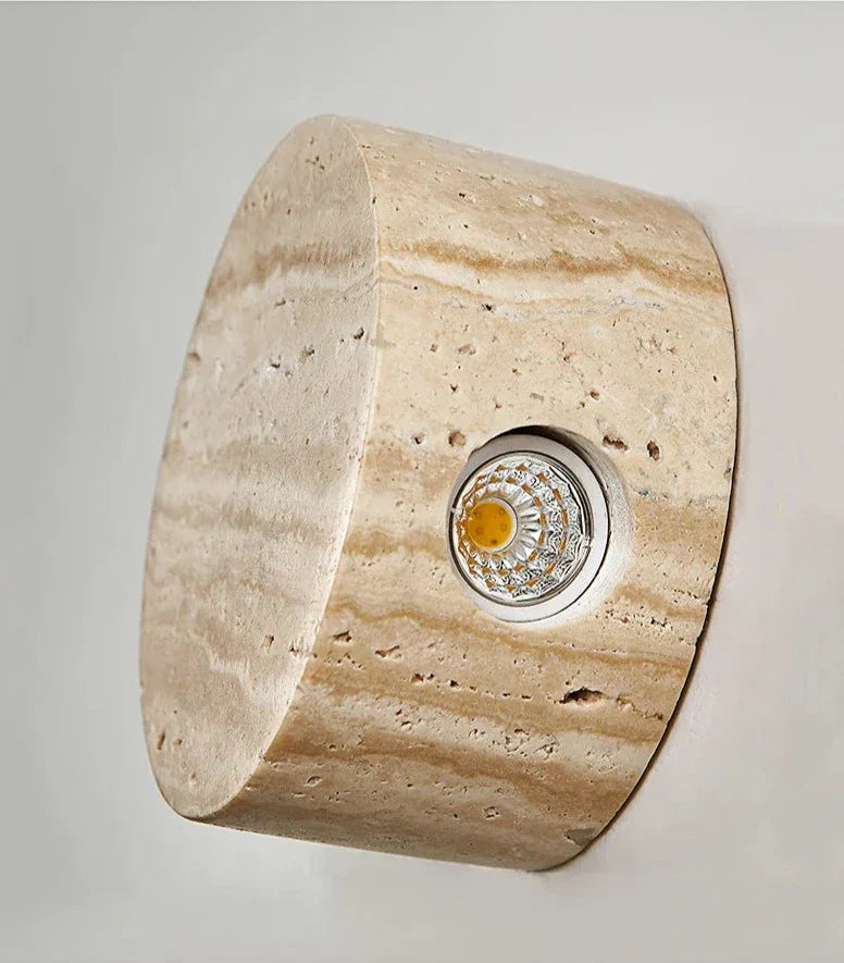 Modern Travertine Wall Light Natural Stone Round Sconce - Product detail 11