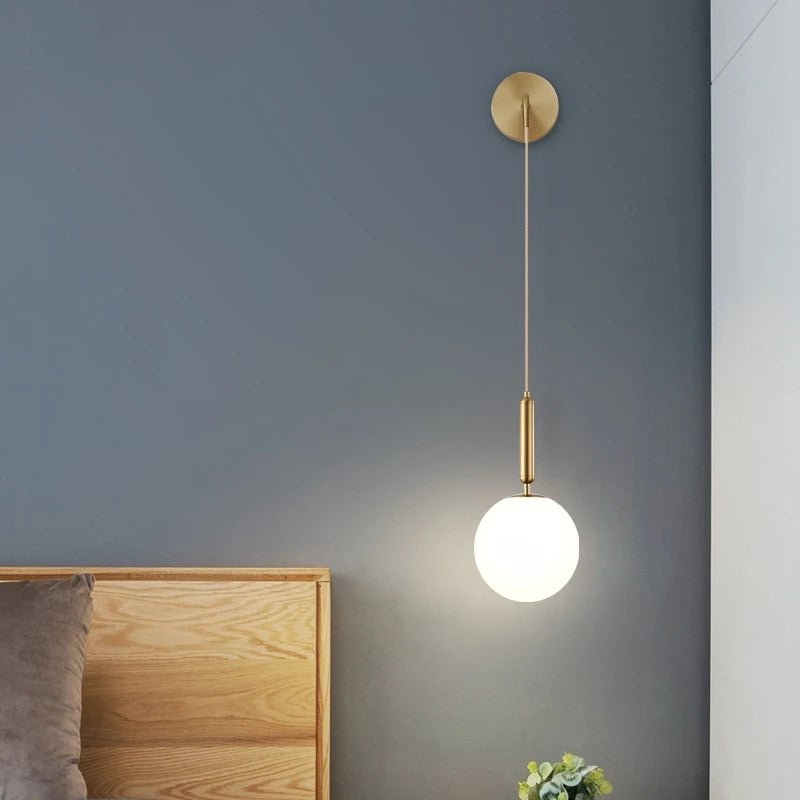 Modern Wall Sconce Brushed Gold Globe Light - Product detail 5