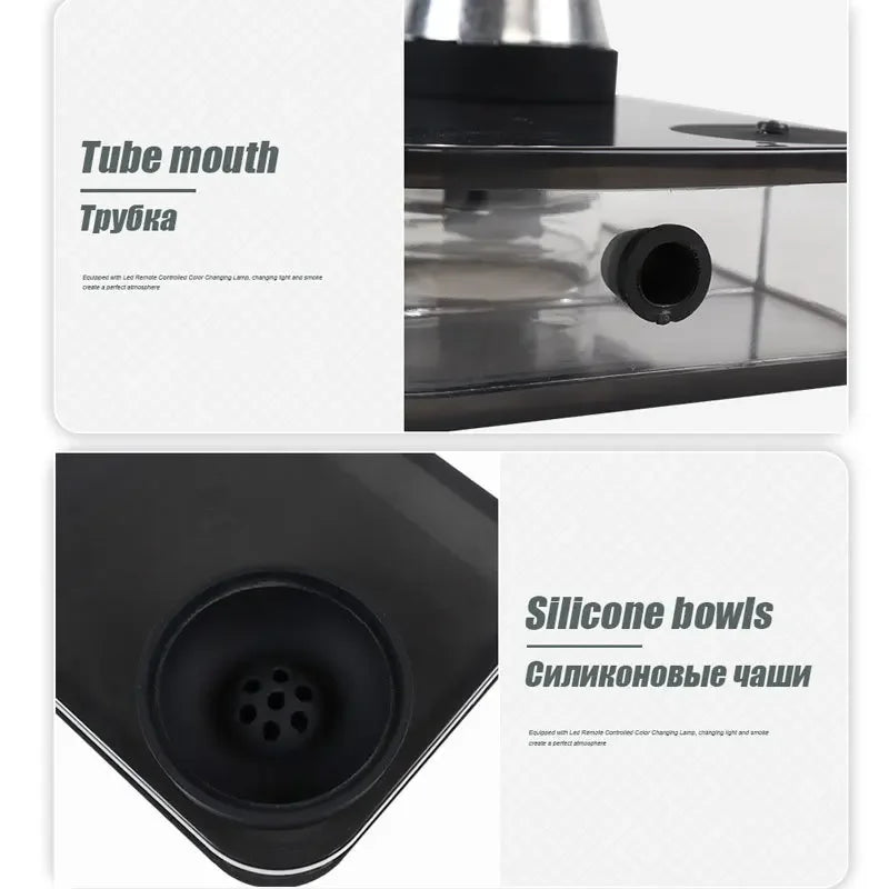 Modern Portable Hookah LED Illuminated Acrylic Design - Product detail 4