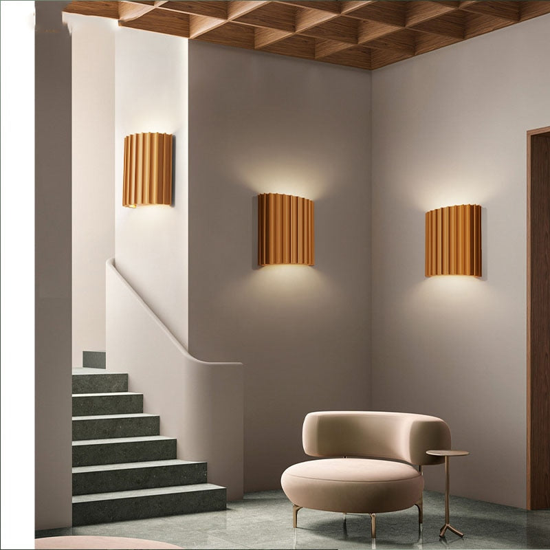 Modern LED Wall Light Fluted Green Aluminum Sconce - Product detail 4