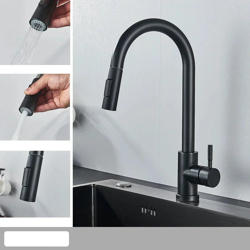 Modern Pull Down Kitchen Faucet Brushed Nickel Flexible Spout - Product detail 9