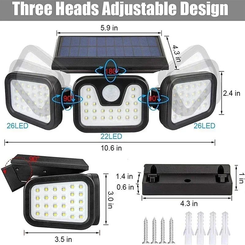 Solar Motion Sensor Light  270 Wide Angle LED Outdoor Security Lamp - Product detail 4