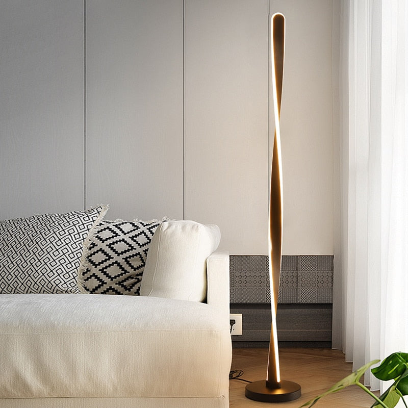 Modern LED Floor Lamp  Twisted Aluminum Design - Product detail 4