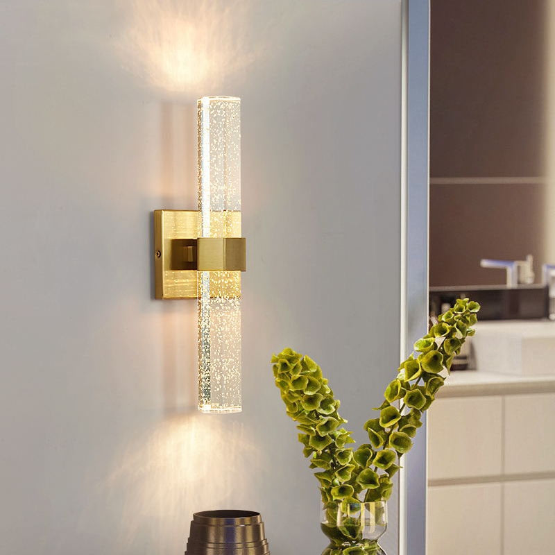 Modern Crystal Wall Light Bubble Glass Gold Finish - Detailed view