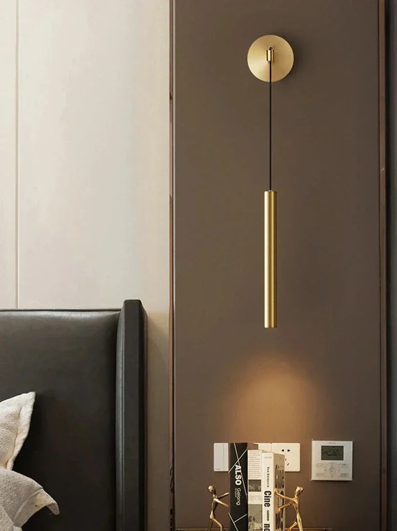Modern Wall Reading Light Slim Copper LED Sconce - Product detail 6