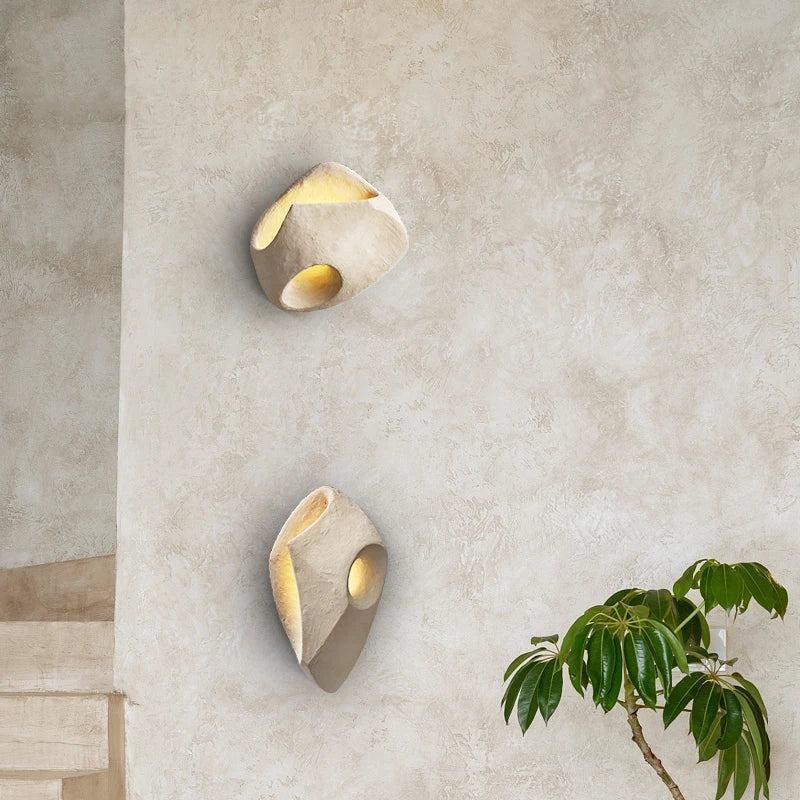 Minimalist Wall Sconce Sculptural Cement Design - Product detail 5