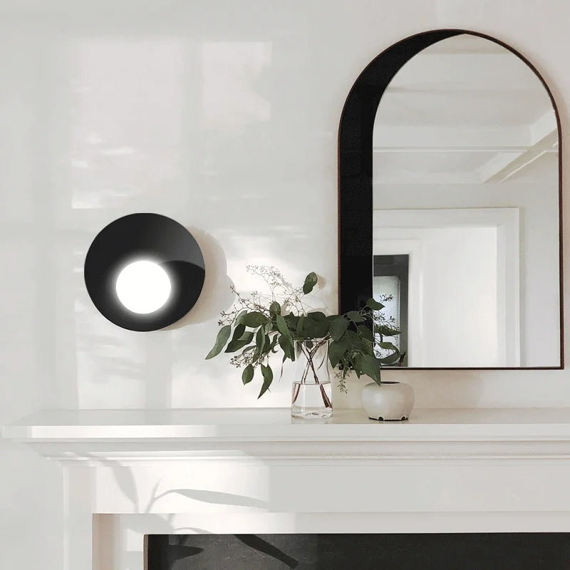 Modern LED Wall Lamp Minimalist Round Sconce Design - Detailed view