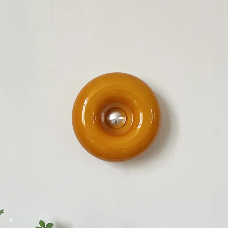 Modern Wall Sconce Orange Glass Dome Shade - Product detail 8