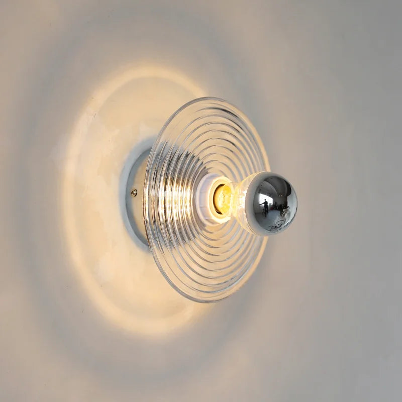 Ripple Glass Wall Light Aqua Blue Concentric Design - Product detail 8