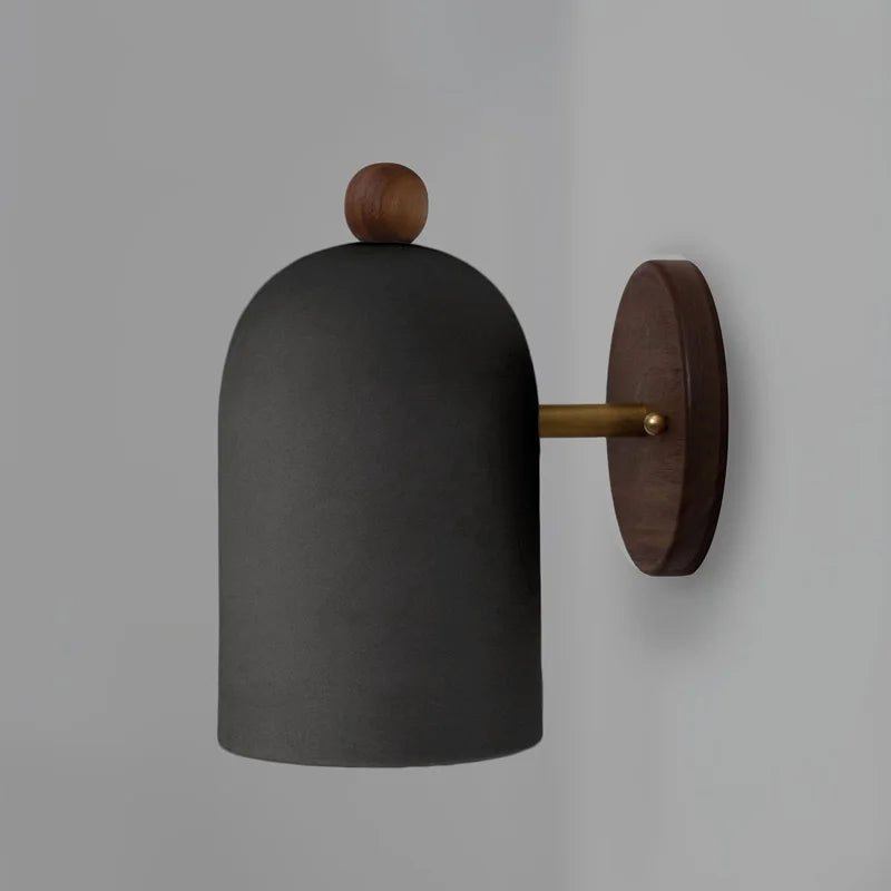 Modern Wall Lamp Walnut Wood with White Shade - Product example