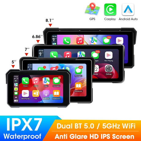 Smart Motorcycle Display  IPX7 Waterproof CarPlay Android Auto - Product showcase