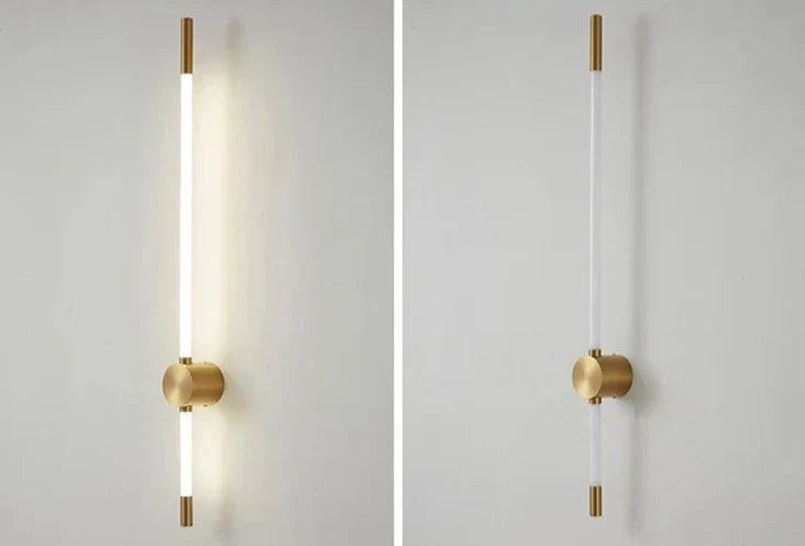 Vertical LED Wall Lamp Brushed Brass and White Design - Product detail 18