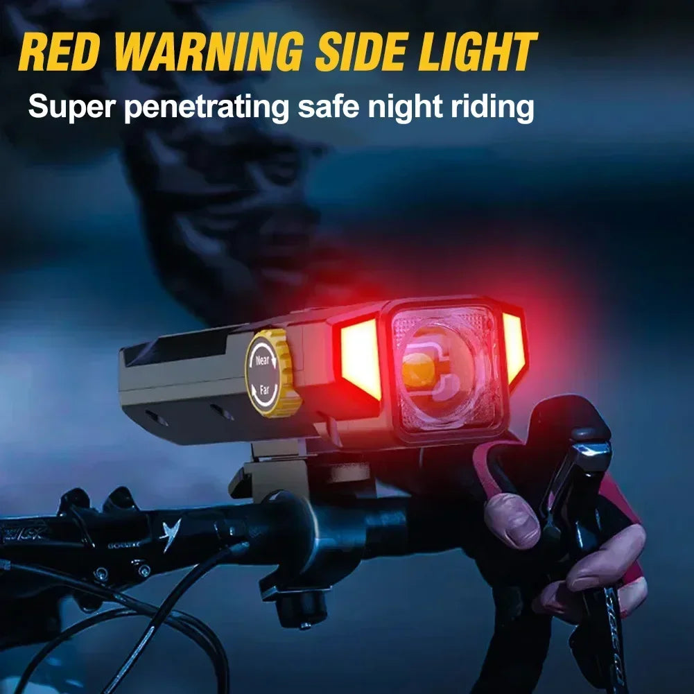 Solar USB Bike Light  High Power LED with Red COB Safety Lighting - Product example