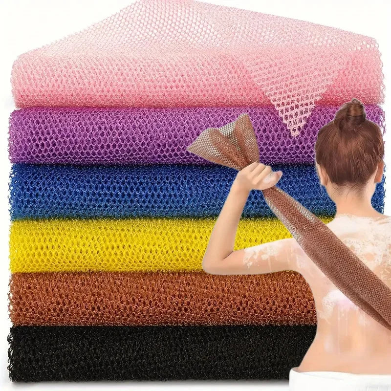 Mesh Bath Scrubber  Multi-Color Exfoliating Sponge Set - Product showcase
