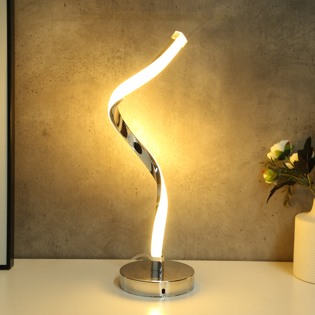 Modern LED Desk Lamp Spiral Design White Aluminum - Product detail 7