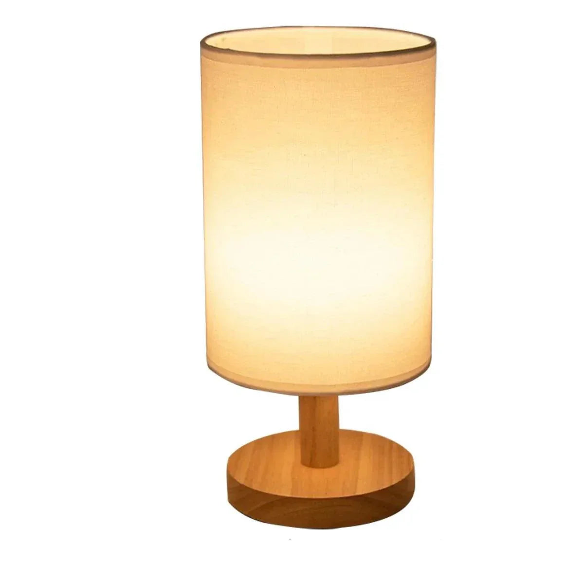Minimalist Table Lamp Natural Wood Base with Linen Shade - Product detail 6