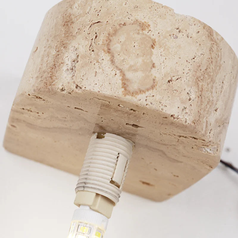Modern Glass Wall Lamp Travertine Stone Base - Product detail 7