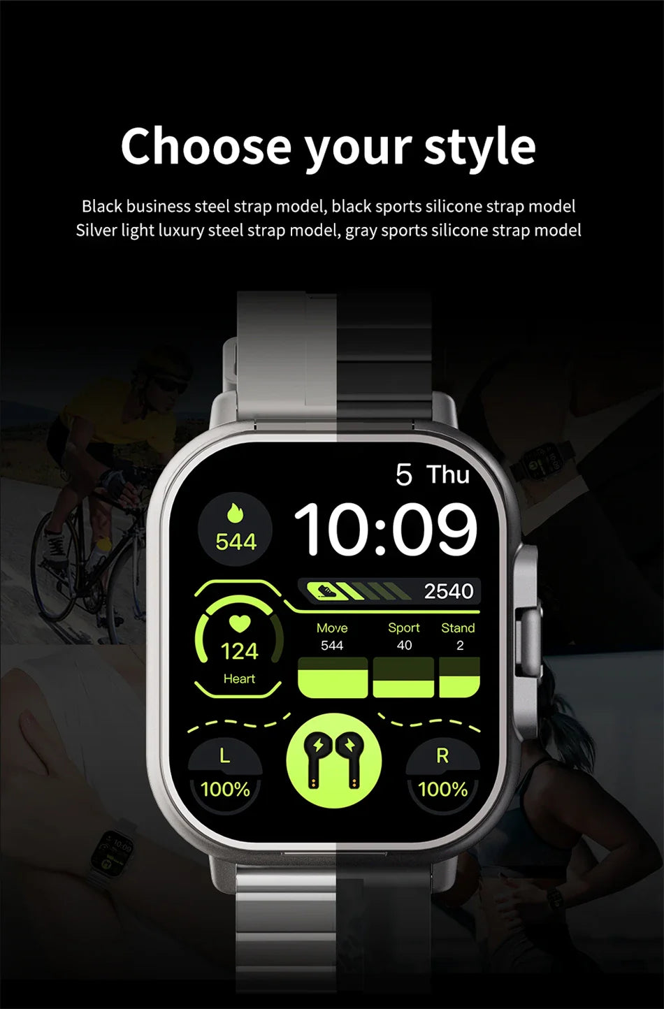 Smart Fitness Watch  2-in-1 AMOLED With Wireless Earbuds - Product detail 12