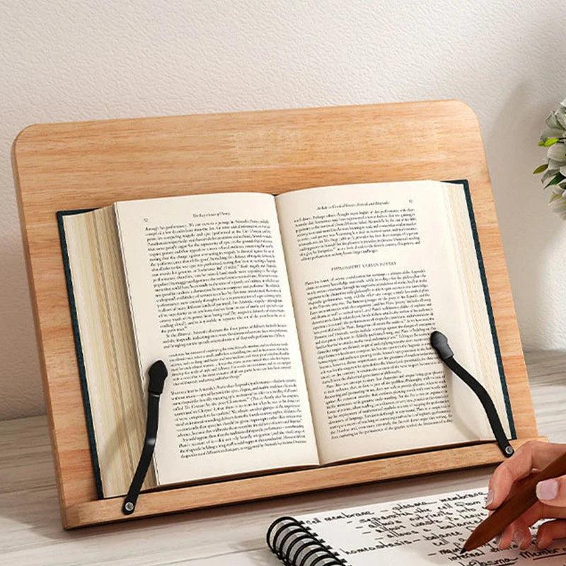 Wooden Book Stand Adjustable Pine Reading Holder - Detailed view