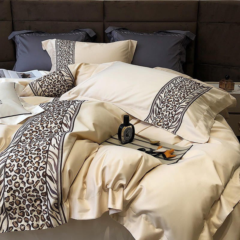 Luxury Egyptian Cotton Bedding Set  Embroidered Grey Pattern - Product detail 15
