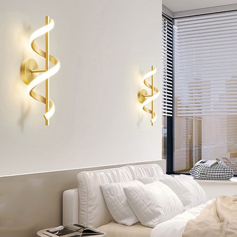 Modern Spiral Wall Light Gold White LED Design - Product detail 11