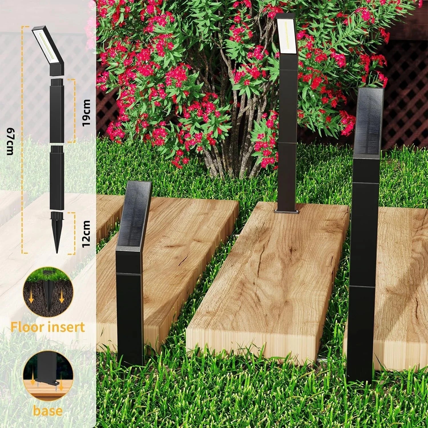 Modern Solar Path Lights  Adjustable LED Garden Lighting - Product example