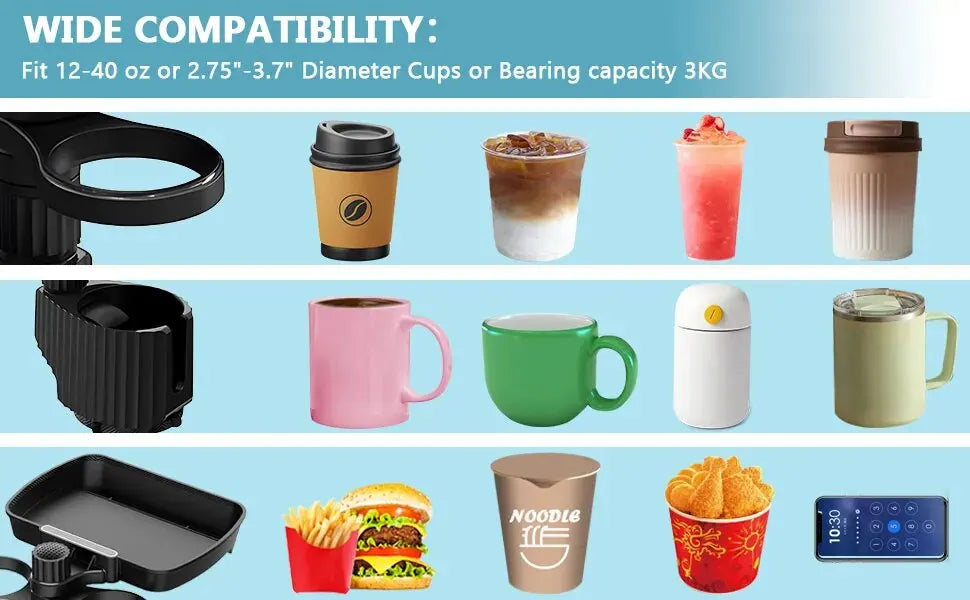 Car Cup Holder Expander Multi-Function Food Drink Tray - Product detail 10