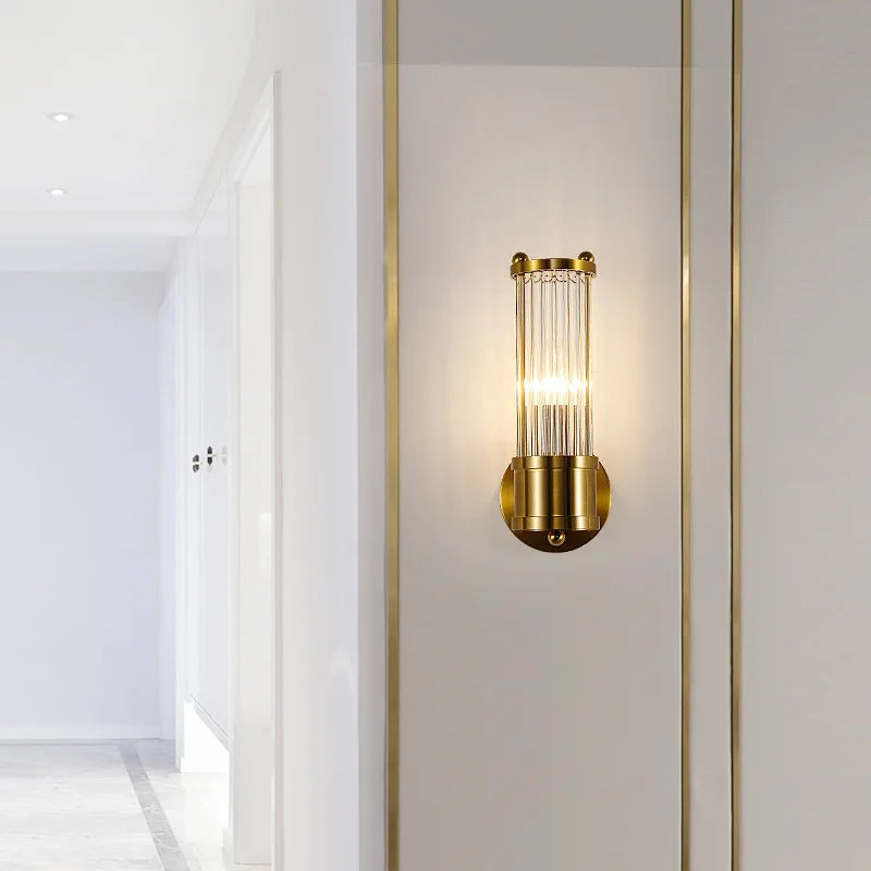Art Deco Wall Light Ribbed Glass with Brass Finish - Product detail 5