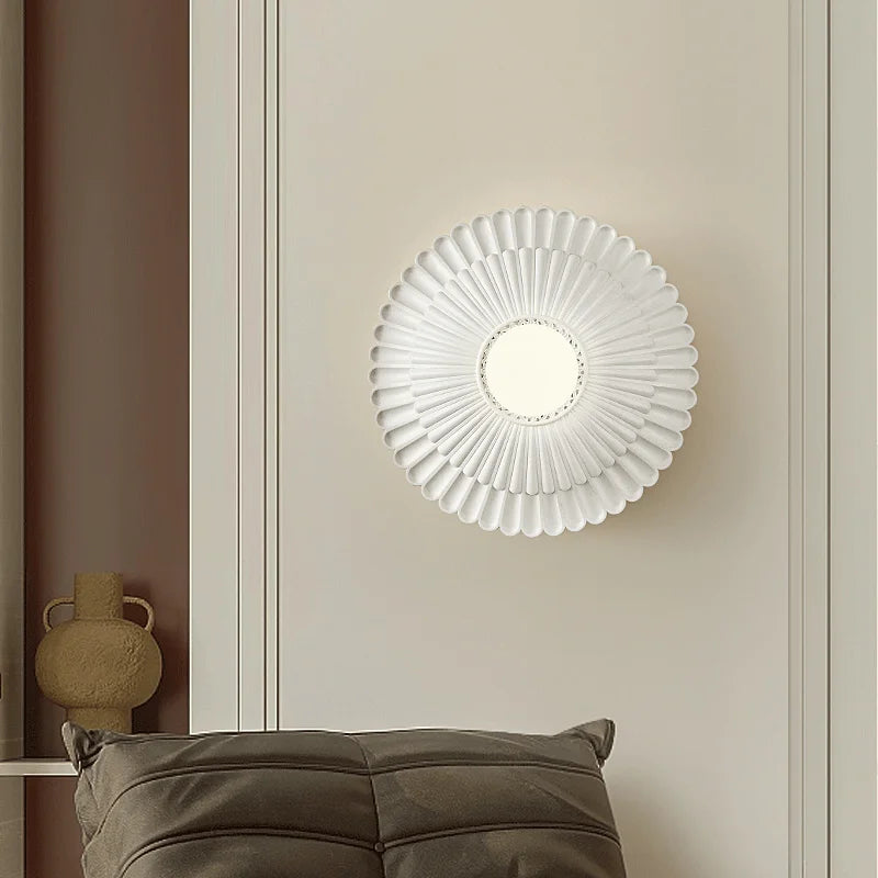 Modern French Wall Light Fluted Milk White Design - Product example