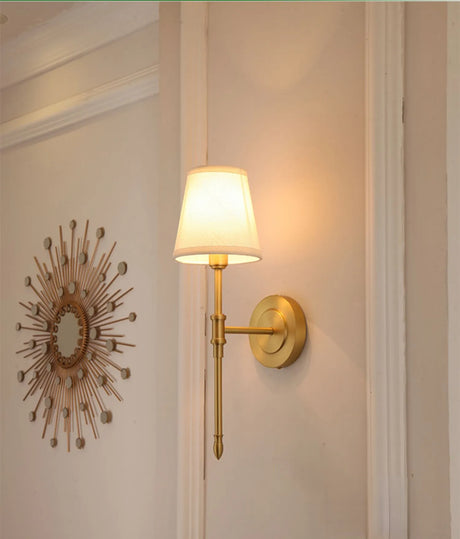 Modern Wall Sconce  Brushed Gold Crystal Accent - Product detail 12