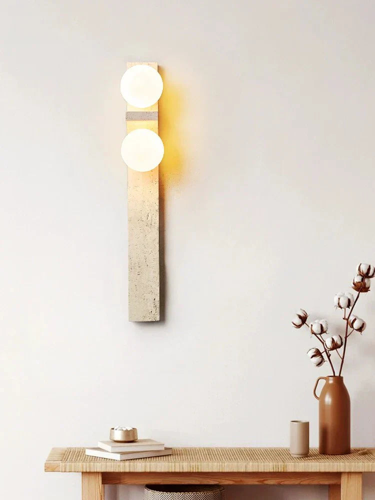 Modern LED Wall Light Natural Stone Dual Globe Design - Product detail 5