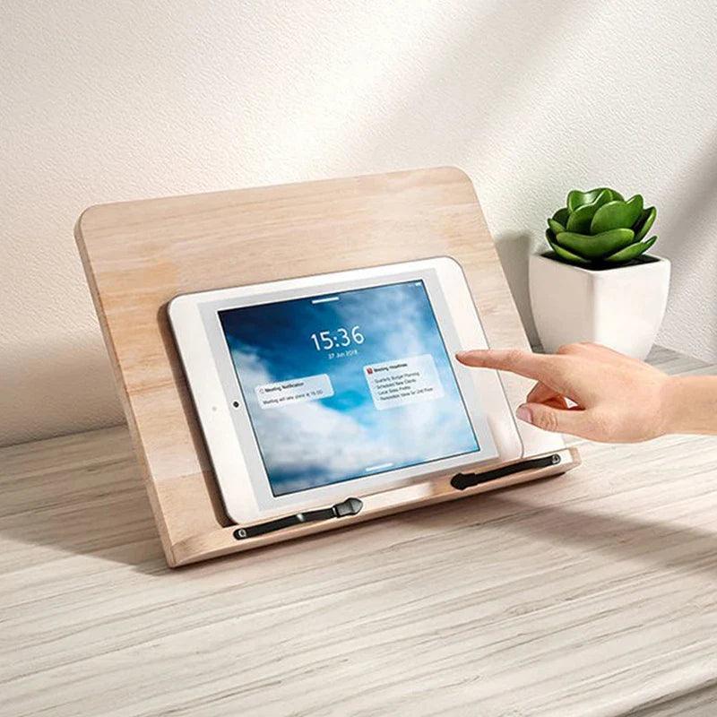Wooden Book Stand Adjustable Pine Reading Holder - Product example