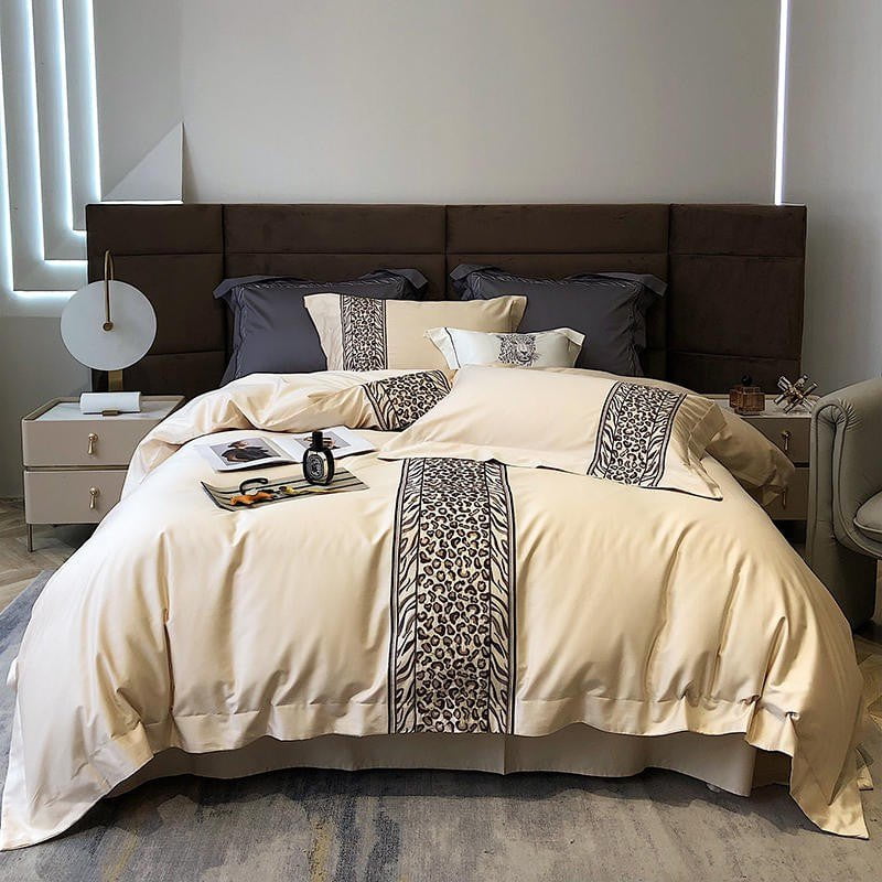 Luxury Egyptian Cotton Bedding Set  Embroidered Grey Pattern - Product detail 22