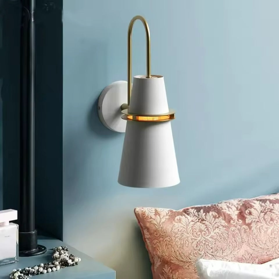 Modern Wall Sconce Blue Metal Gold Trim Design - Product detail 23