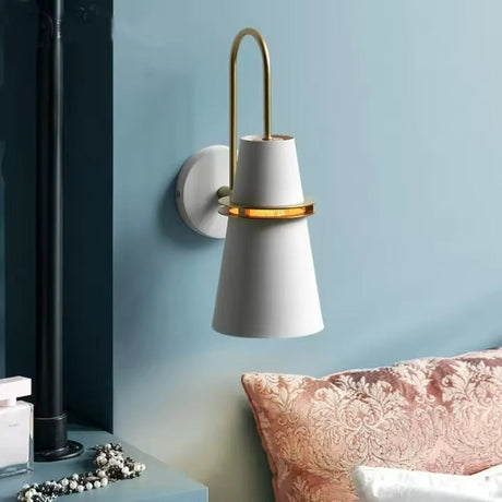 Modern Wall Sconce  Blue Metal Gold Trim Design - Product detail 23