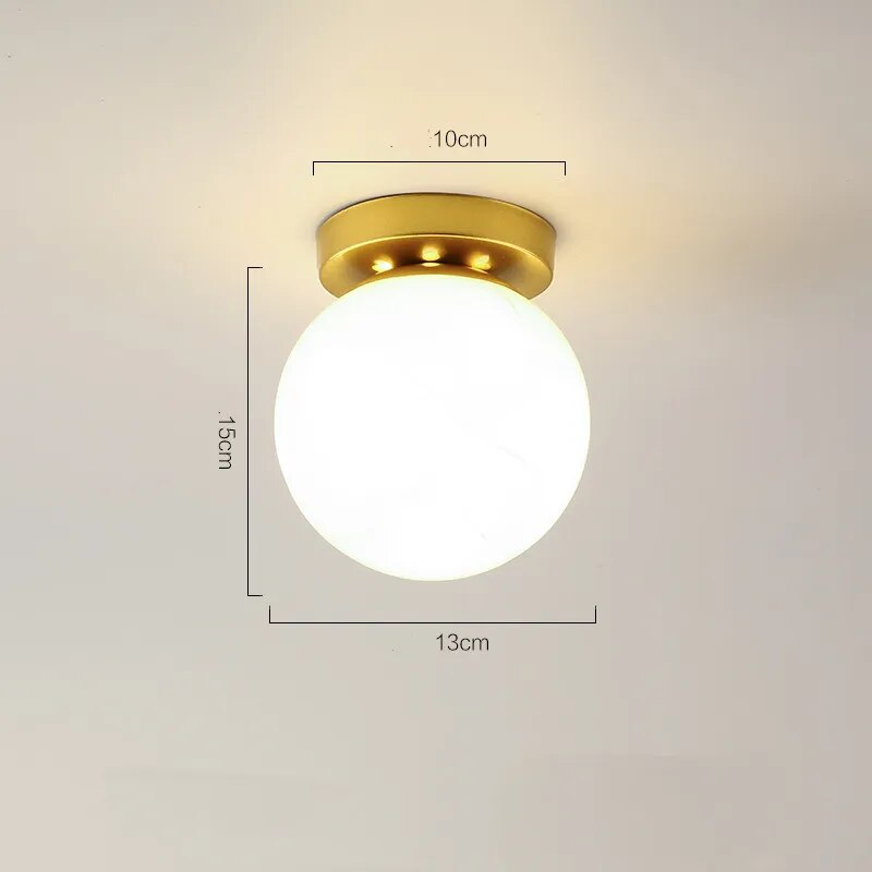 Modern Globe Ceiling Light  White Glass LED Fixture - Product detail 4