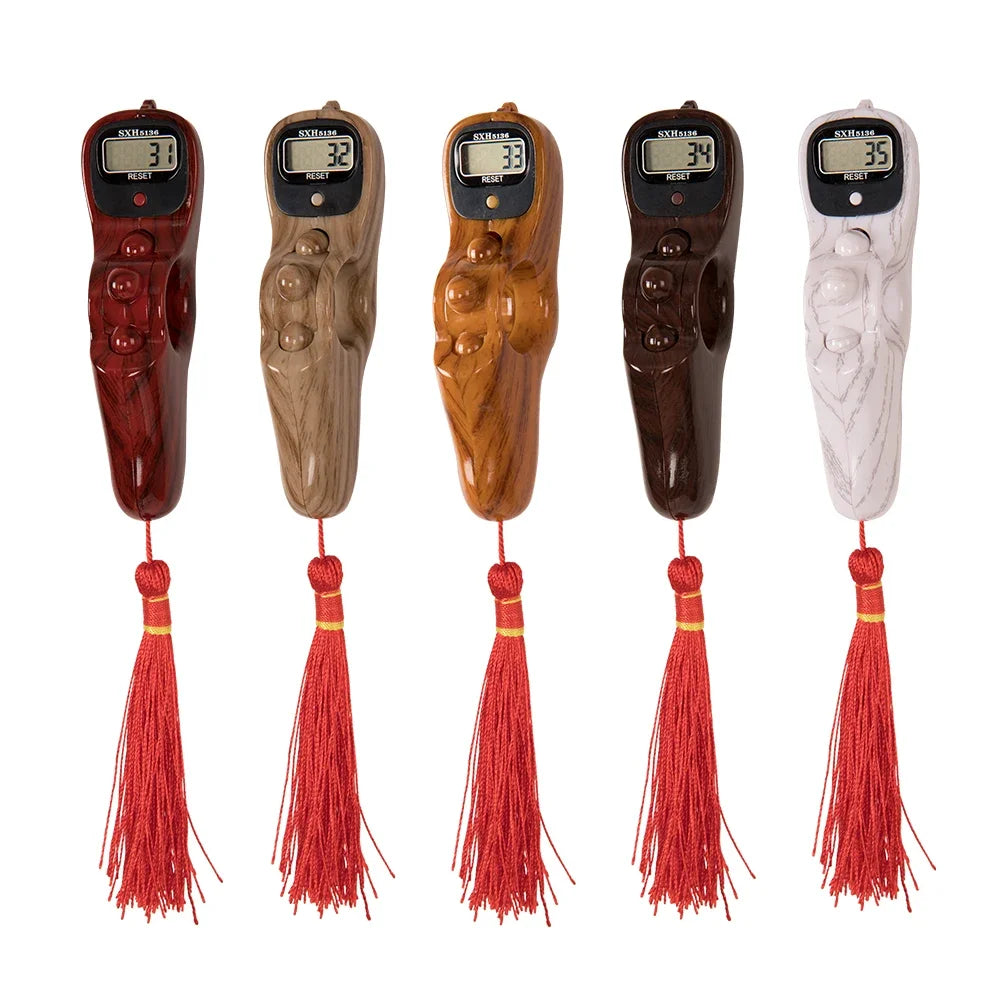 Digital Prayer Counter Wood Grain Design with Tassel - Product detail 8