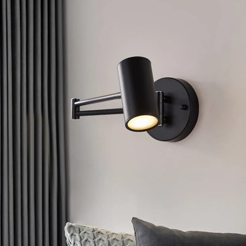 Modern Adjustable Wall Light Brushed Gold Swing Arm Design - Product detail 7