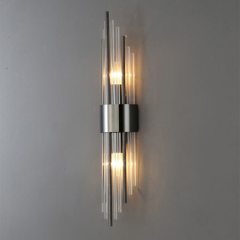 Modern Crystal Wall Lamp Gold Finish Metal Sconce - Product detail 6