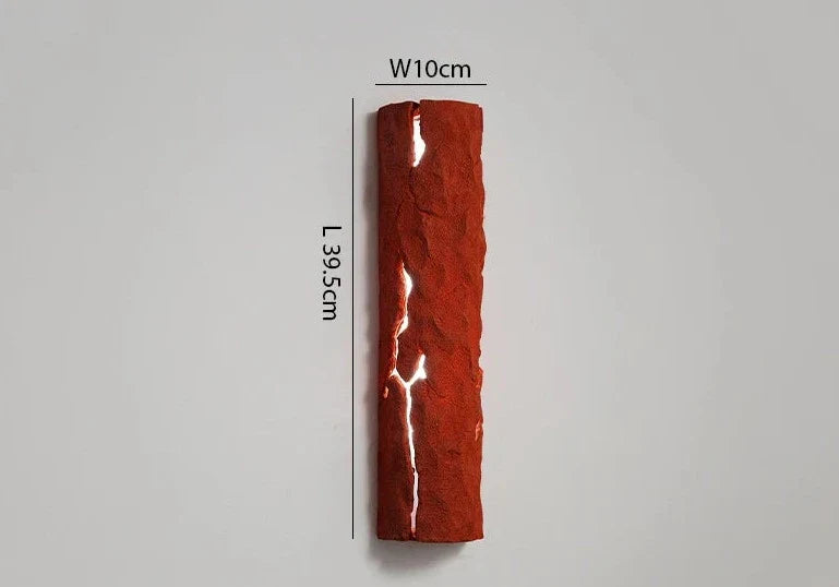 Modern Outdoor Wall Light Textured Stone Resin with Gold Accents - Product detail 6